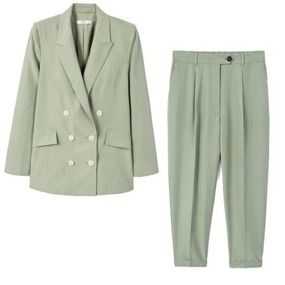 MANGO Two-Piece Suit / CO-ORD in Sage Green - Picture 1 of 9